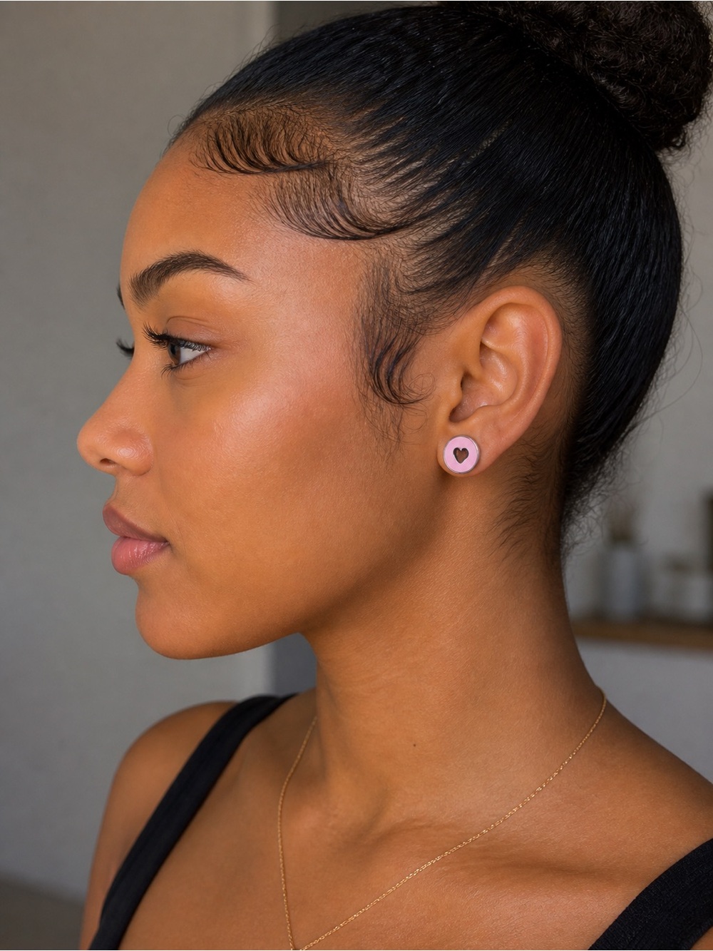 Tiffany & Co. Pink Heart Stud Earrings